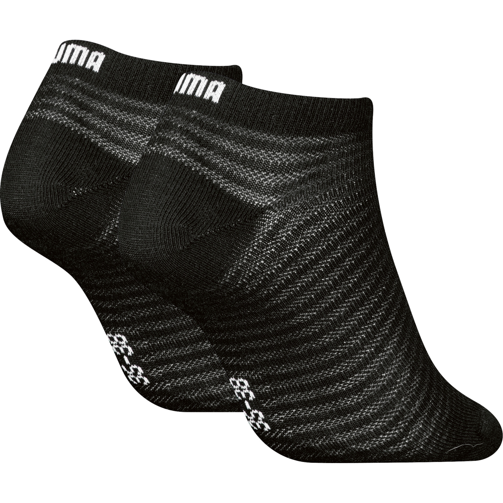 Puma Damen-Sneakersocken, 2 Paar 35-38, schwarz