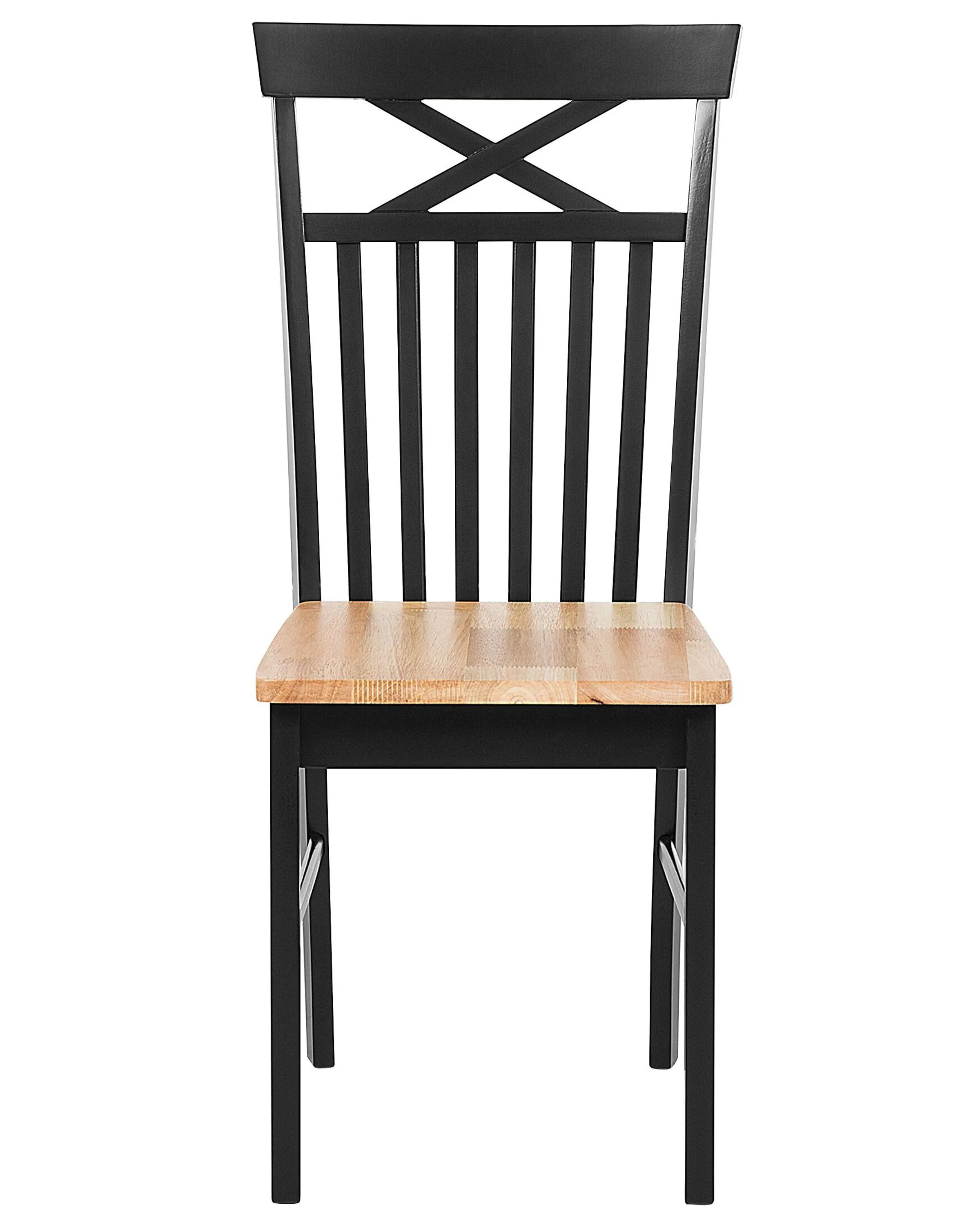 Set van 2 eetkamerstoelen HOUSTON Hout Zwart