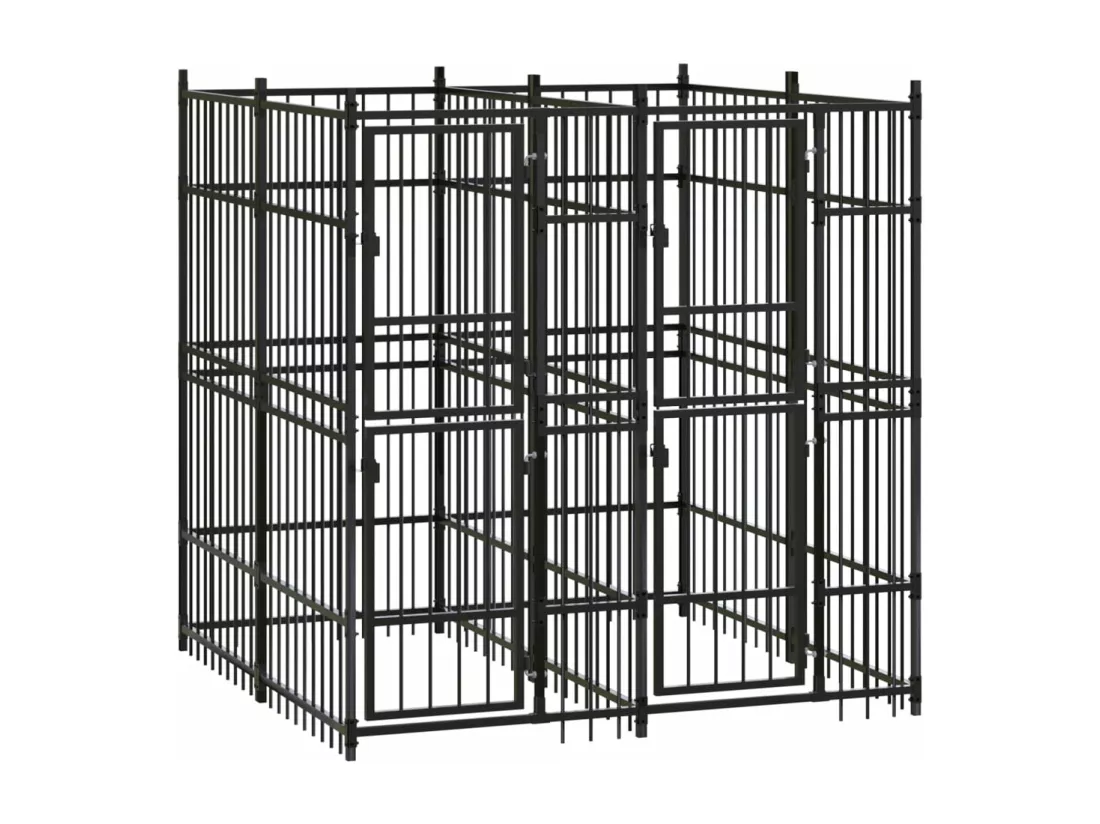 Chenil cage enclos pac noire 192 x 192 x 200 cm 02_0041830