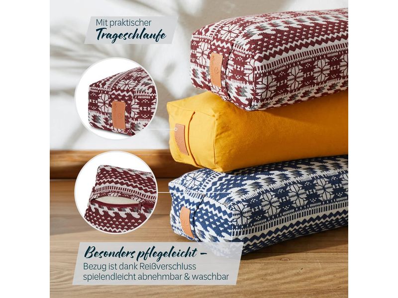 DoYourYoga Yoga-Bolster Paravati Weiss/Rot Yoga-Zubehör