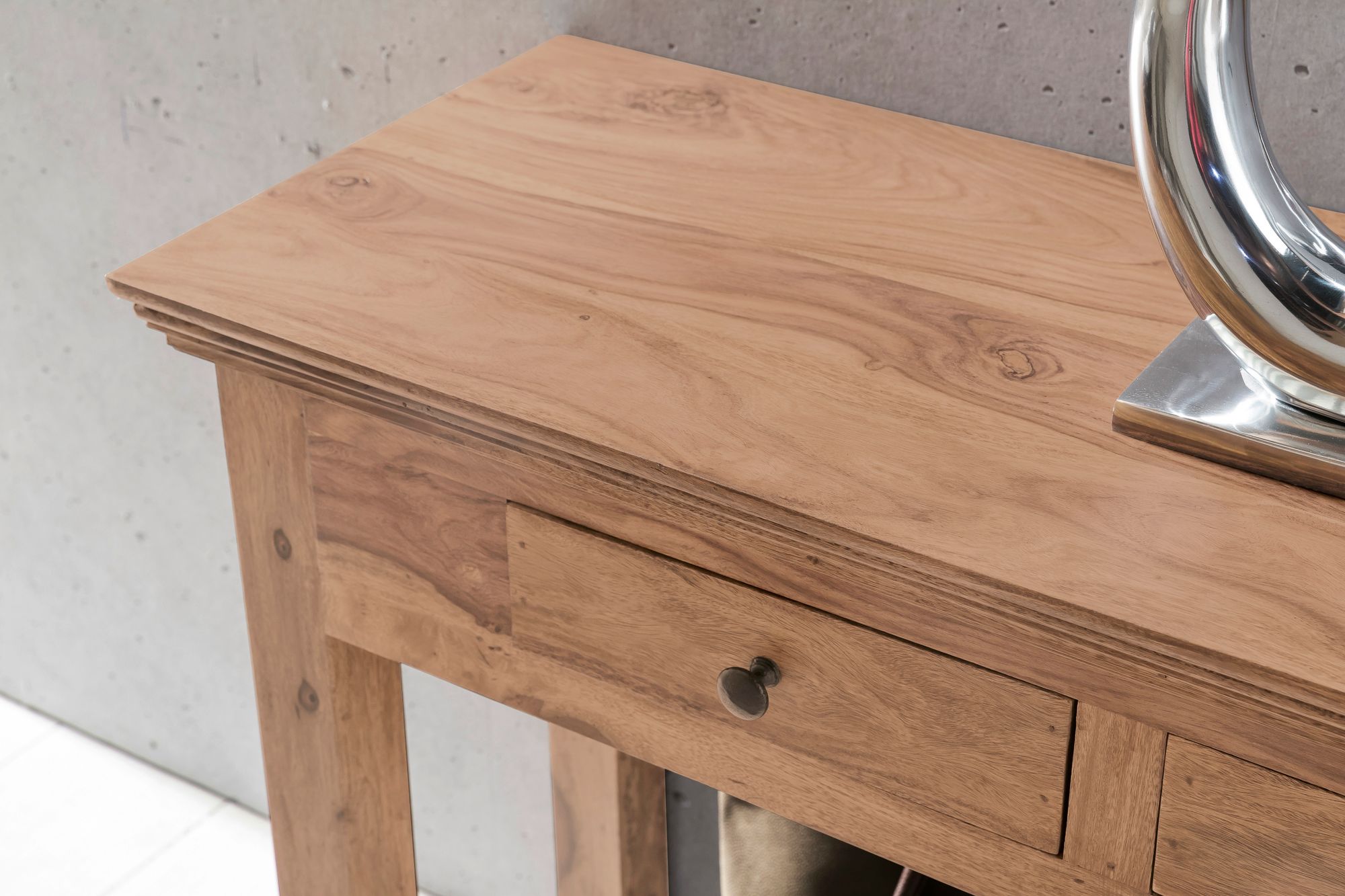 KADIMA DESIGN Multifunktionale Konsole im Landhausstil, Akazienholz, 110x40 cm - Platzsparend