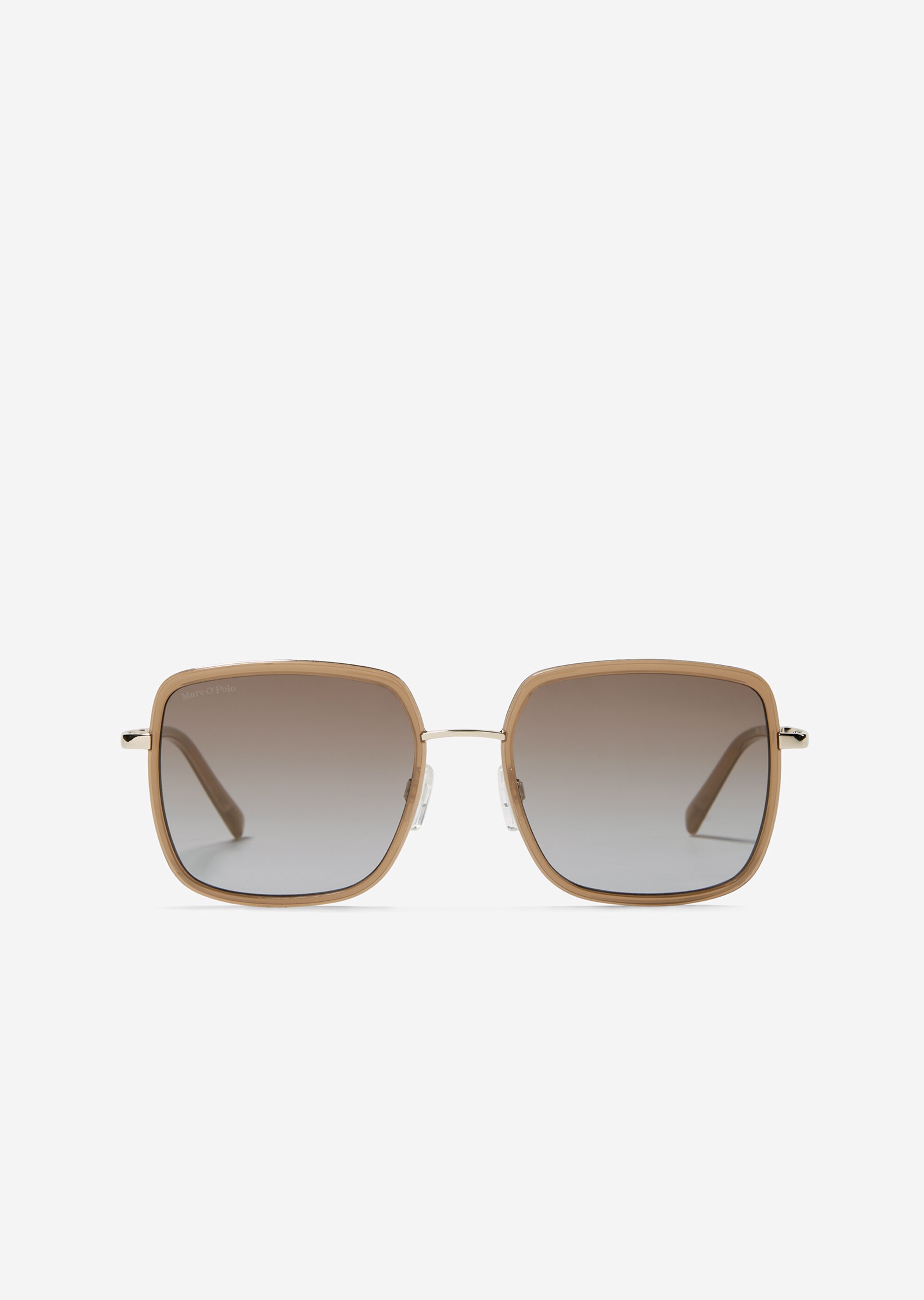 Damen-XL-Sonnenbrille mit filigranem, eckigem Acetat-Edelstahl-Rahmen