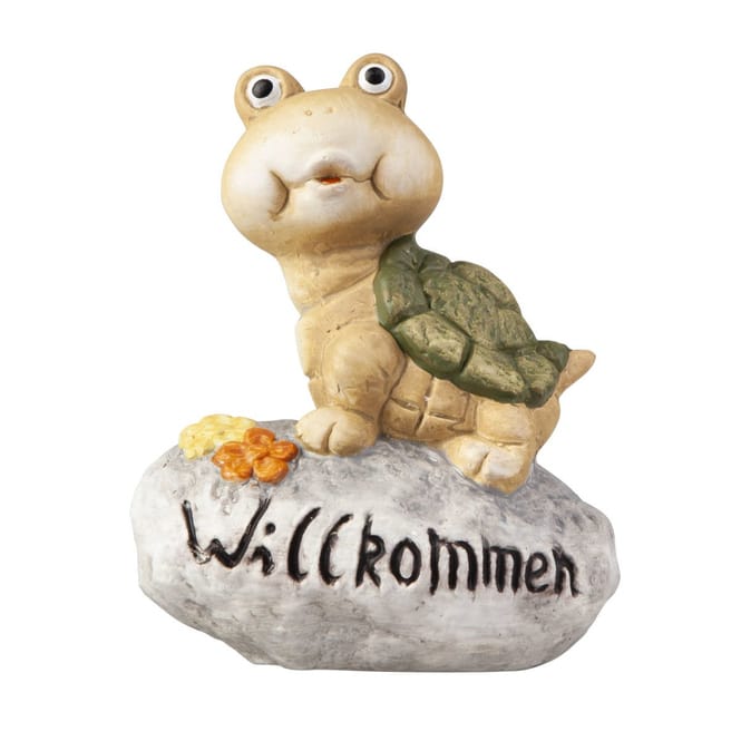 Schildkröte auf Stein - aus Keramik - ca. 11 x 8 x 14 cm