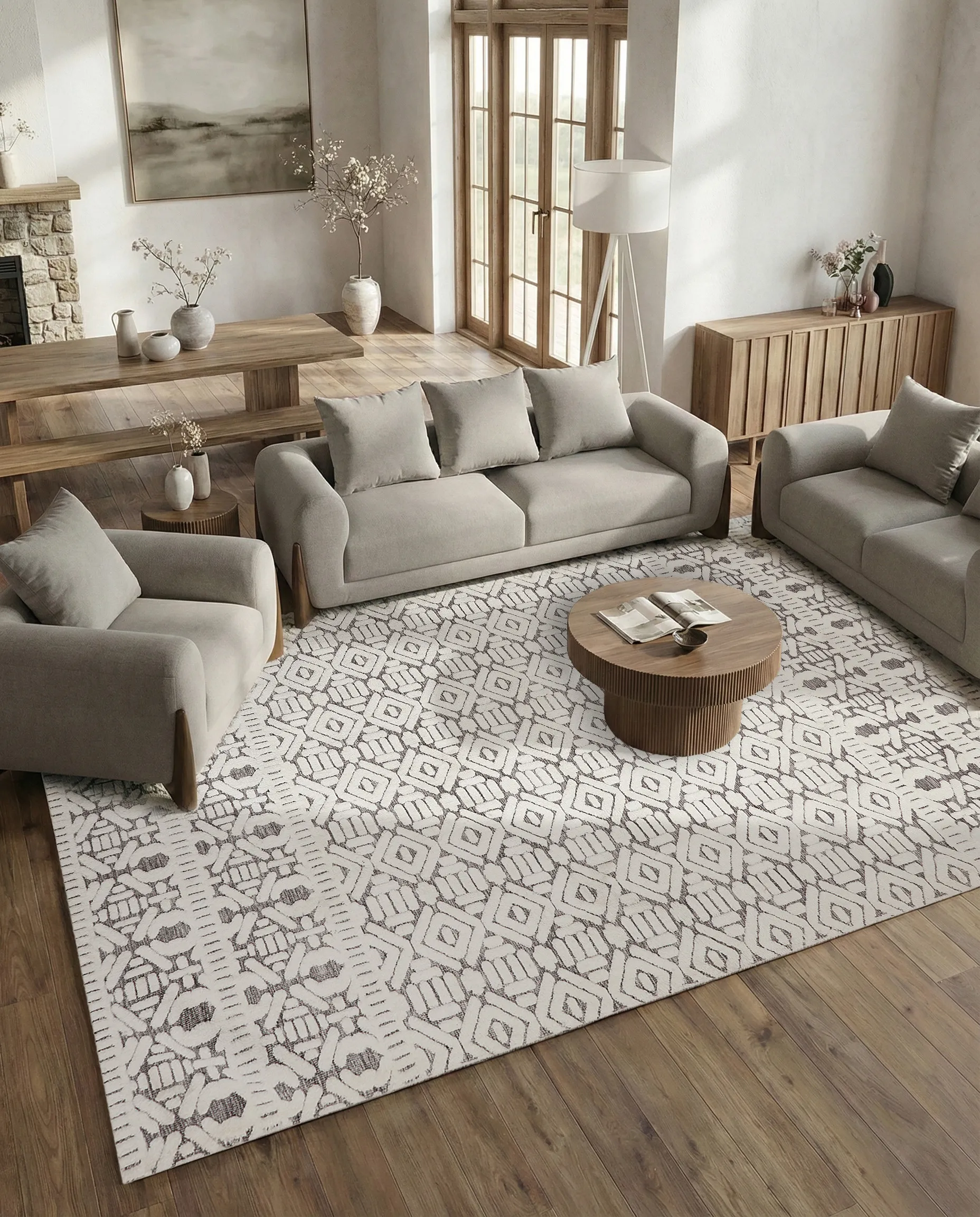 Vloerkleed SIBI Wit 300 x 400 cm