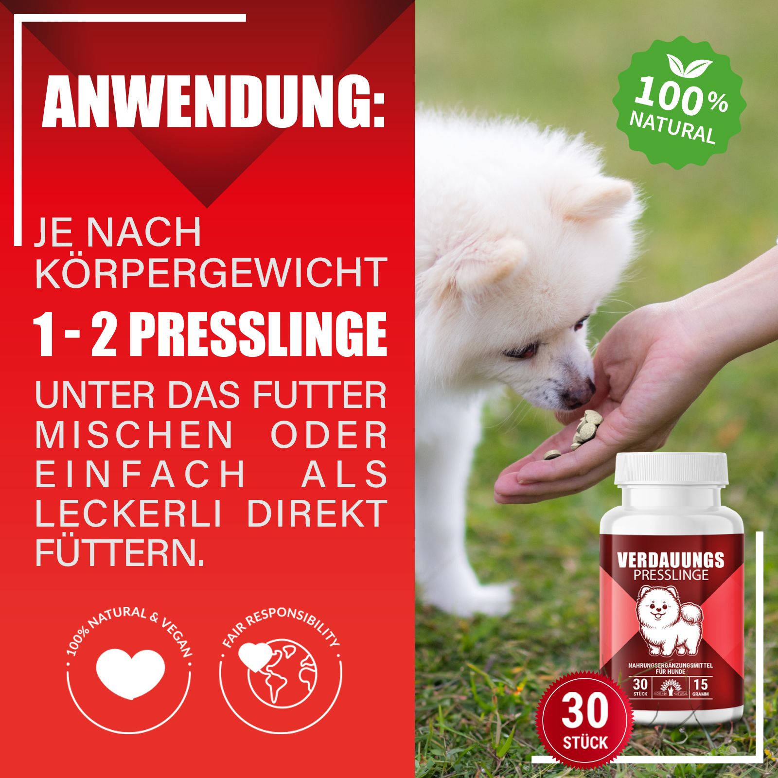 Adema Natural® | Verdauungs-Snack | für Hunde
