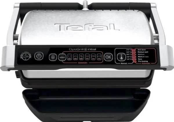 Tefal OptiGrill  GC706D34 - Grill - elektrisk - 600 cm2 - rustfrit stål/sort