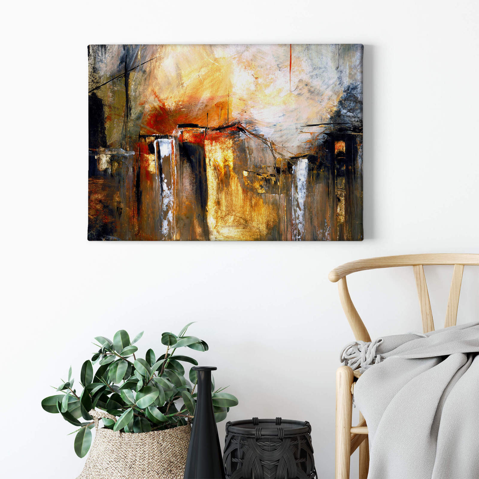 Leinwandbild AQUARELL-KUNST - braun-bunt - 70x50 cm