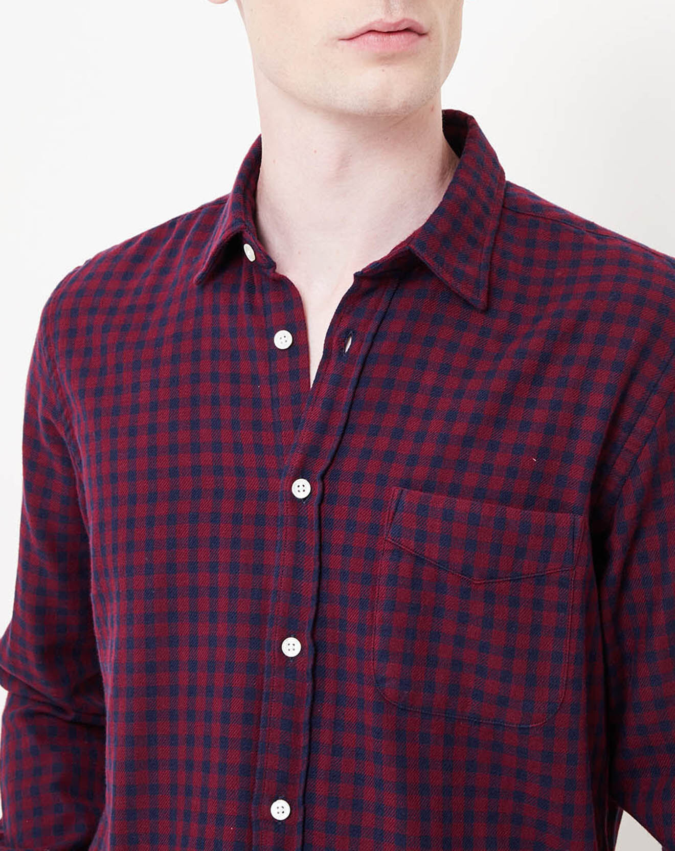 Hartford Chemise slim Storm à carreaux bordeaux/bleu marine