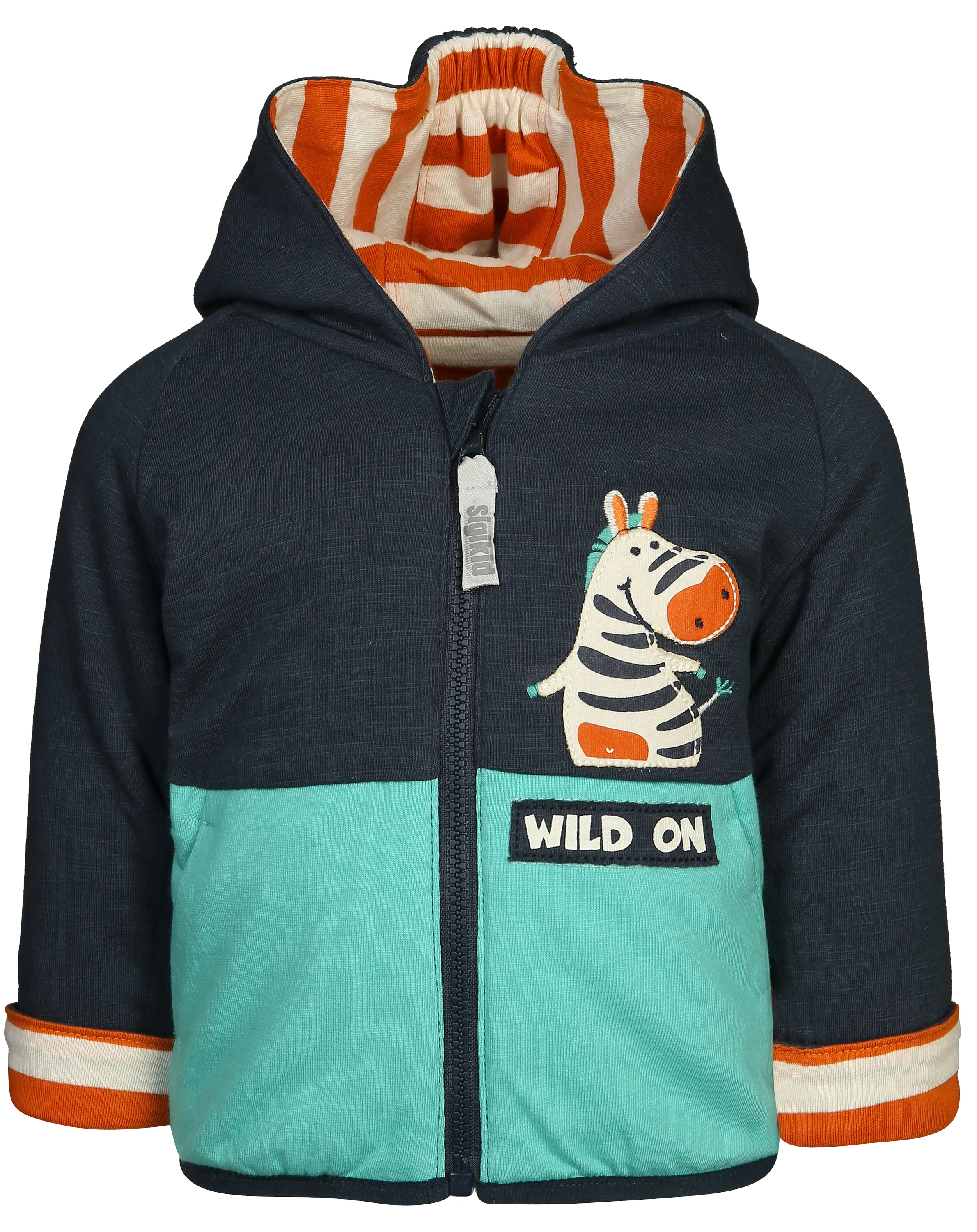 Wende-Jacke ZEBRA in blau/orange