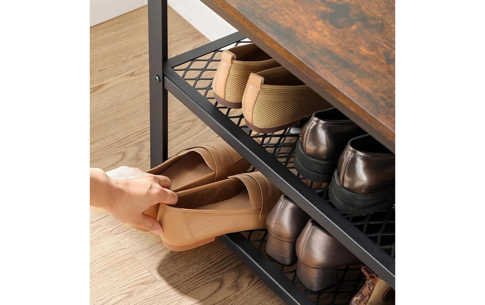 VASAGLE Schuhregal »100 cm x 30 cm, Braun/Schwarz«