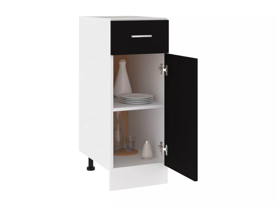 Armoire de plancher à tiroir Noir 30x46x81,5 cm Aggloméré