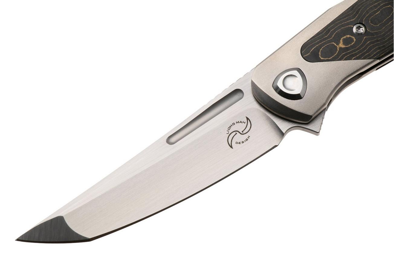 Liong Mah Warrior 3, Satin M390, Gold Camo Carbonfiber Titanium, zakmes