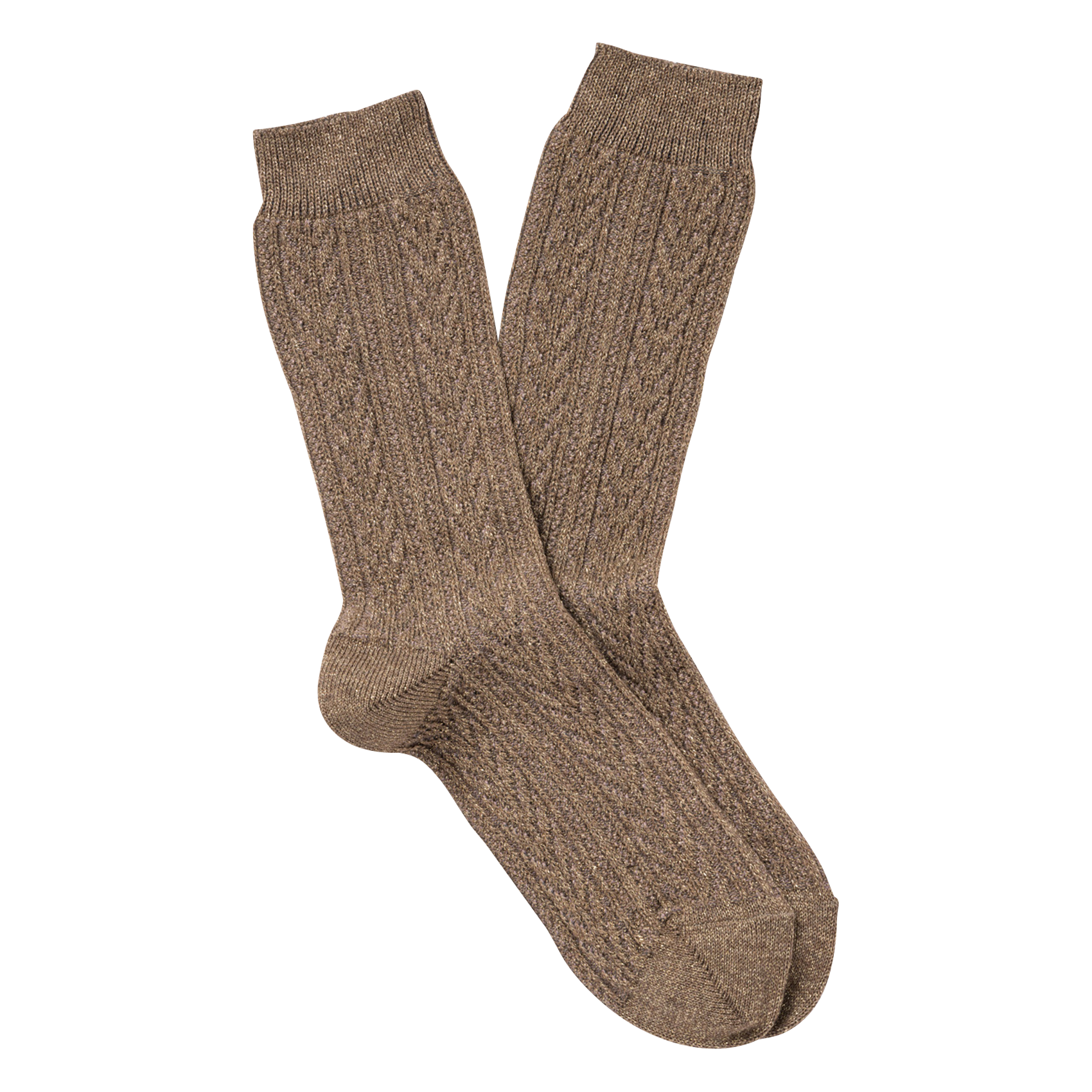 EDDIE - Chaussettes à tricotage épi | Marron