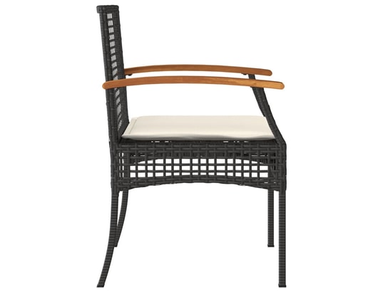 VIDAXL - Chaises de jardin coussins lot de 2 noir résine tressée acac...
