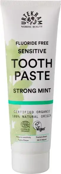 Fluoridevrije sensitive tandpasta strong mint