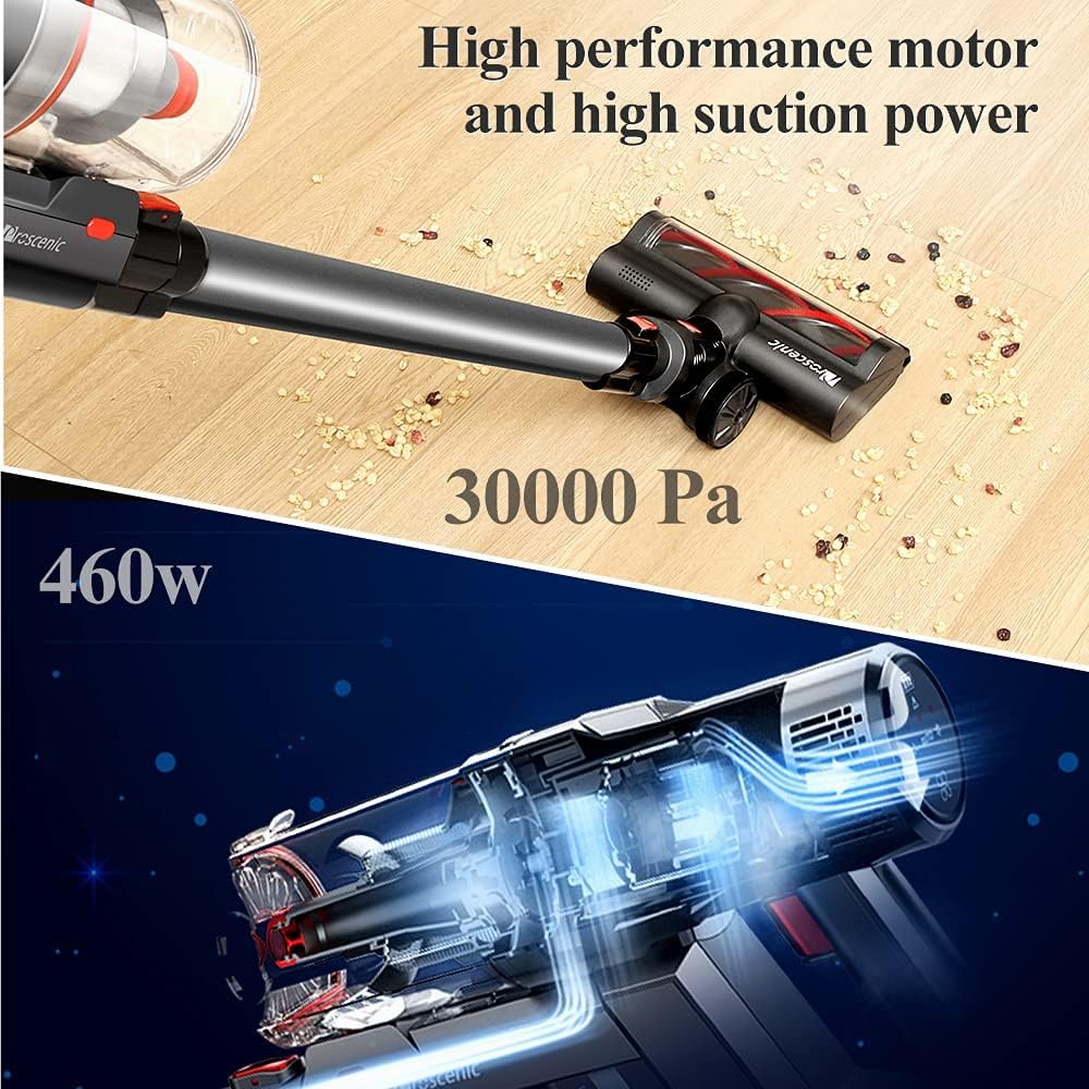 Proscenic P11 Akku Staubsauger, kabelloser Staubsauger, 30,000 Pa Starke Saugleistung, Betriebsdauer bis zu 53 Min