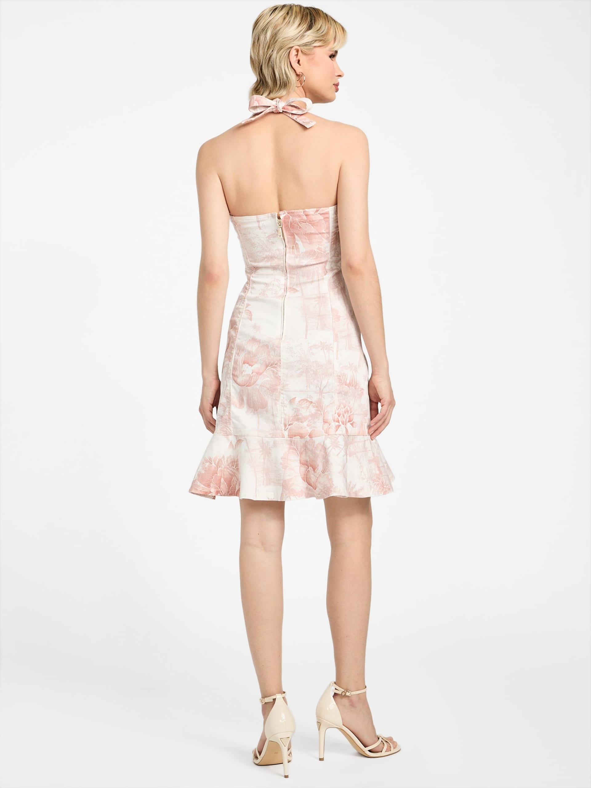 Vestido Eco Isadora em jeans com decote halter