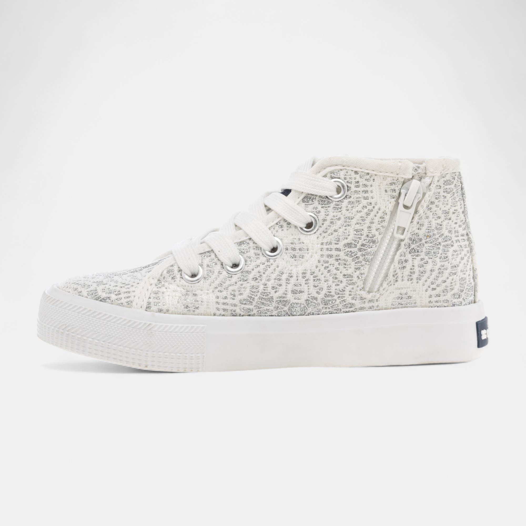 Baskets en toile Fille argent