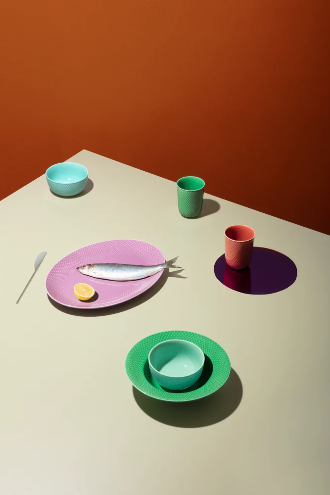 Lyngby Porcelæn  Rhombe Color krus, grøn - 33 cl.