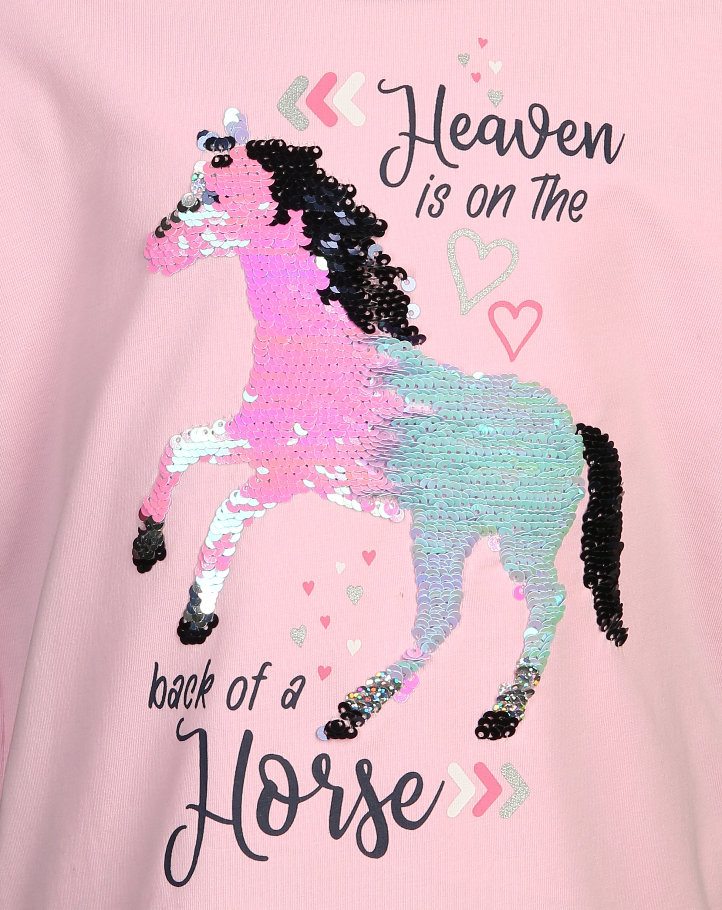 T-Shirt HORSE mit Wendepailletten in soft rose