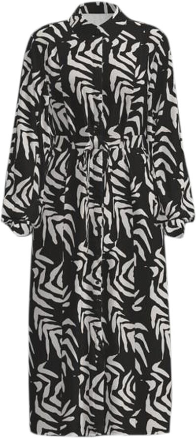 Object OBJEMIRA TILDA L/S SHIRT DRESS 131 Black/white sand