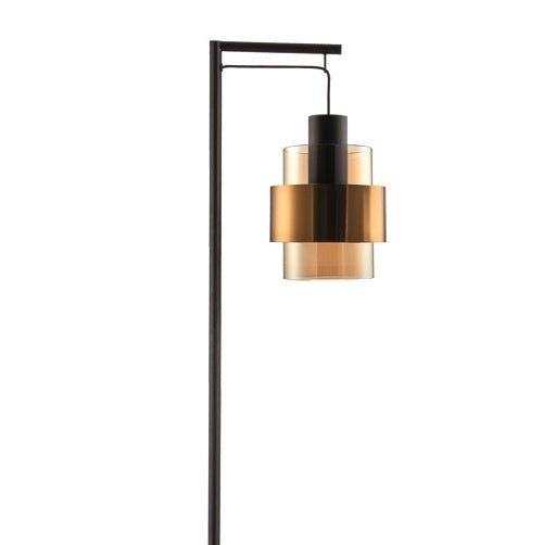 Freelight Freelight Vloerlamp  Chiasso Zwart Goud & Amber Glas 1