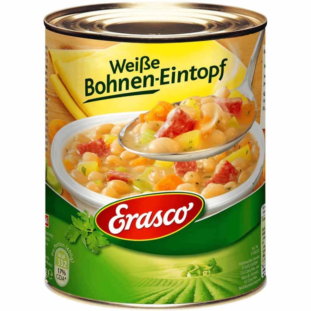 Erasco Eintopf Weiße Bohnen Eintopf 800g MHD:30.12.27