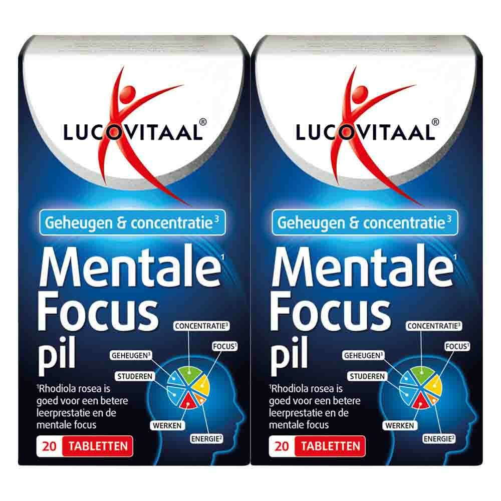 2x Lucovitaal Mentale Focus Pil 20 tabletten