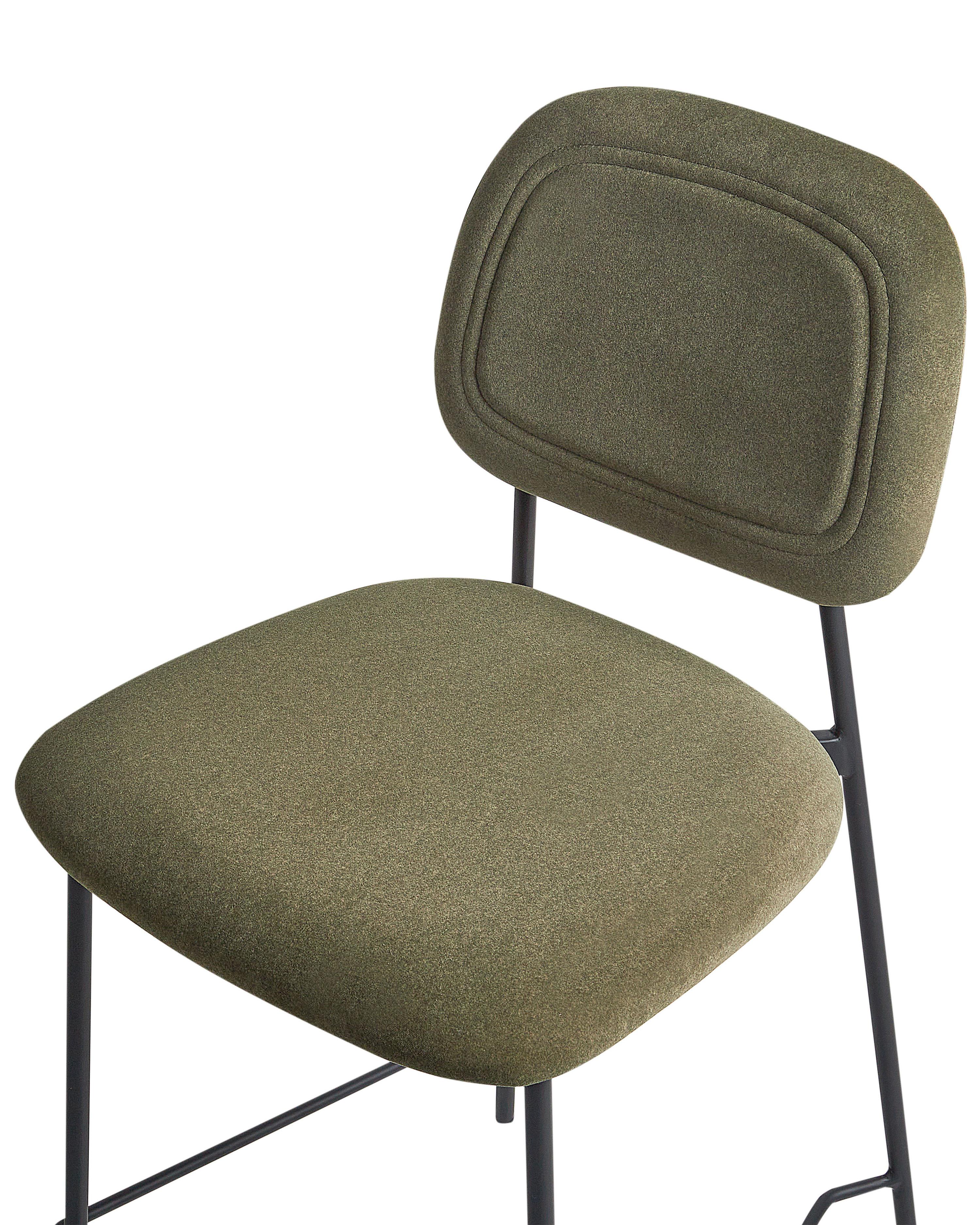 Set van 2 barstoelen DUETTE Fluweel Olijfgroen