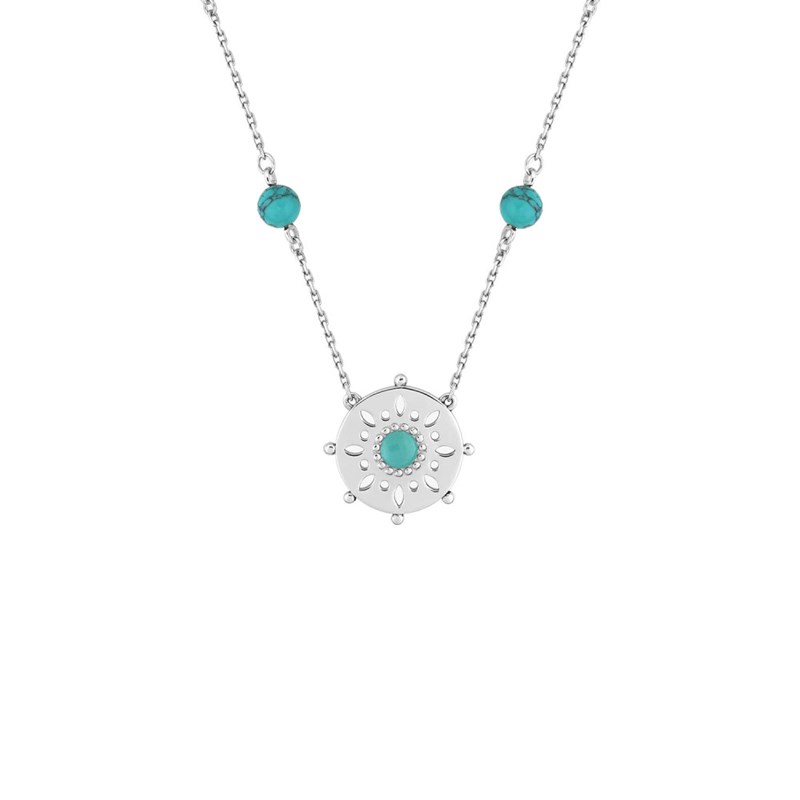 Collier Femme - turquoise - Argent 925 - Longueur : 42 cm