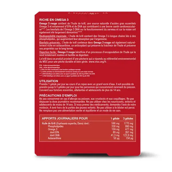 NEW NORDIC Omega 3 Rouge 60 Gélules Odeur et goût neutre