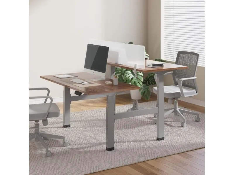 Ergo Office ER-404G Electric Double Height Adjustable Standing/Sitting Desk Frame without Desk Tops Gray