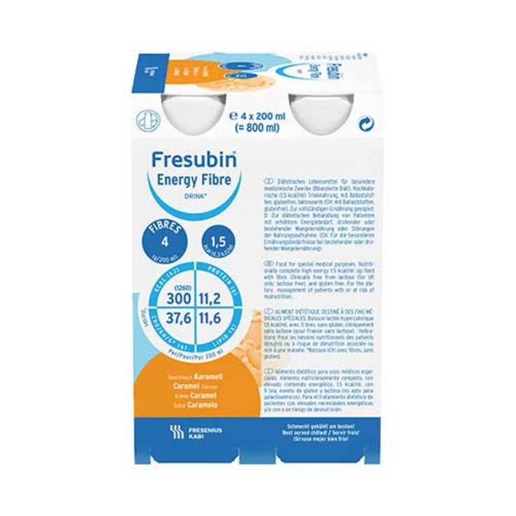 Fresubin Energy Fibre Drink Karamell Trinkflasche, 4X200 ml