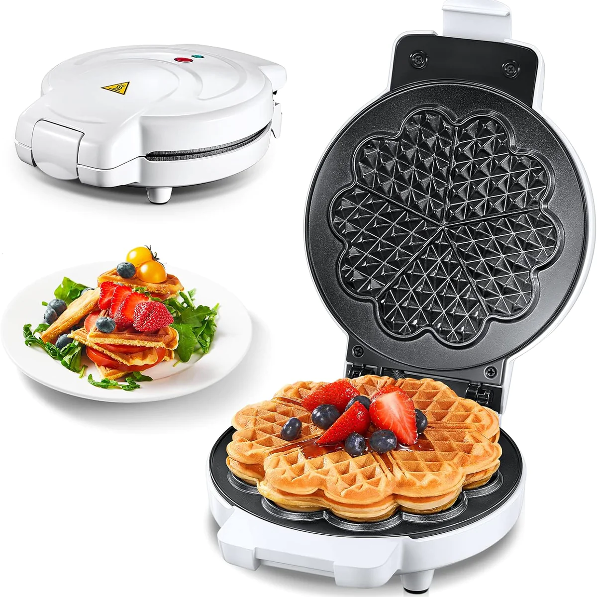 Gaufrier Professionnel éléctrique 900W blanc Vendos85