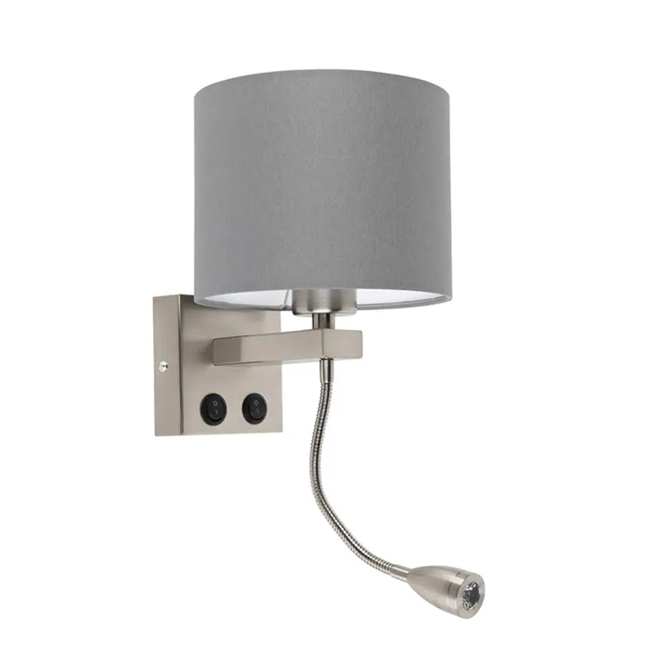 Qazqa wandlampen brescia combi grijs e27