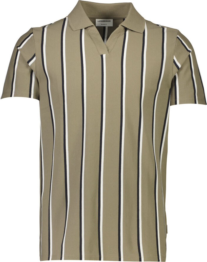 Lindbergh Striped piqué polo shirt S/S Sand