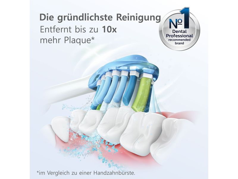 Philips Zahnbürstenkopf C3 Prem. Plaque Defense HX9044/33 4 Ersatzbürsten für Philips Sonicare Schallzahnbürsten