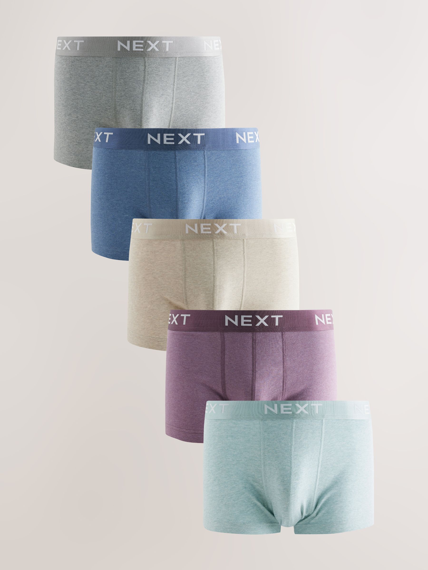 Blauw/neutraal - Set van 5 hipster-boxershorts