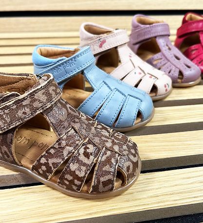 Pom Pom Sandalen - Starter Klettband - Latte Leo