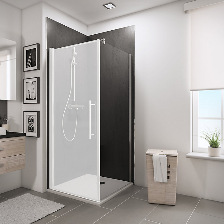 Paroi latérale fixe pour porte de douche pivotante 90 cm NewStyle Schulte verre transparent anticalcaire