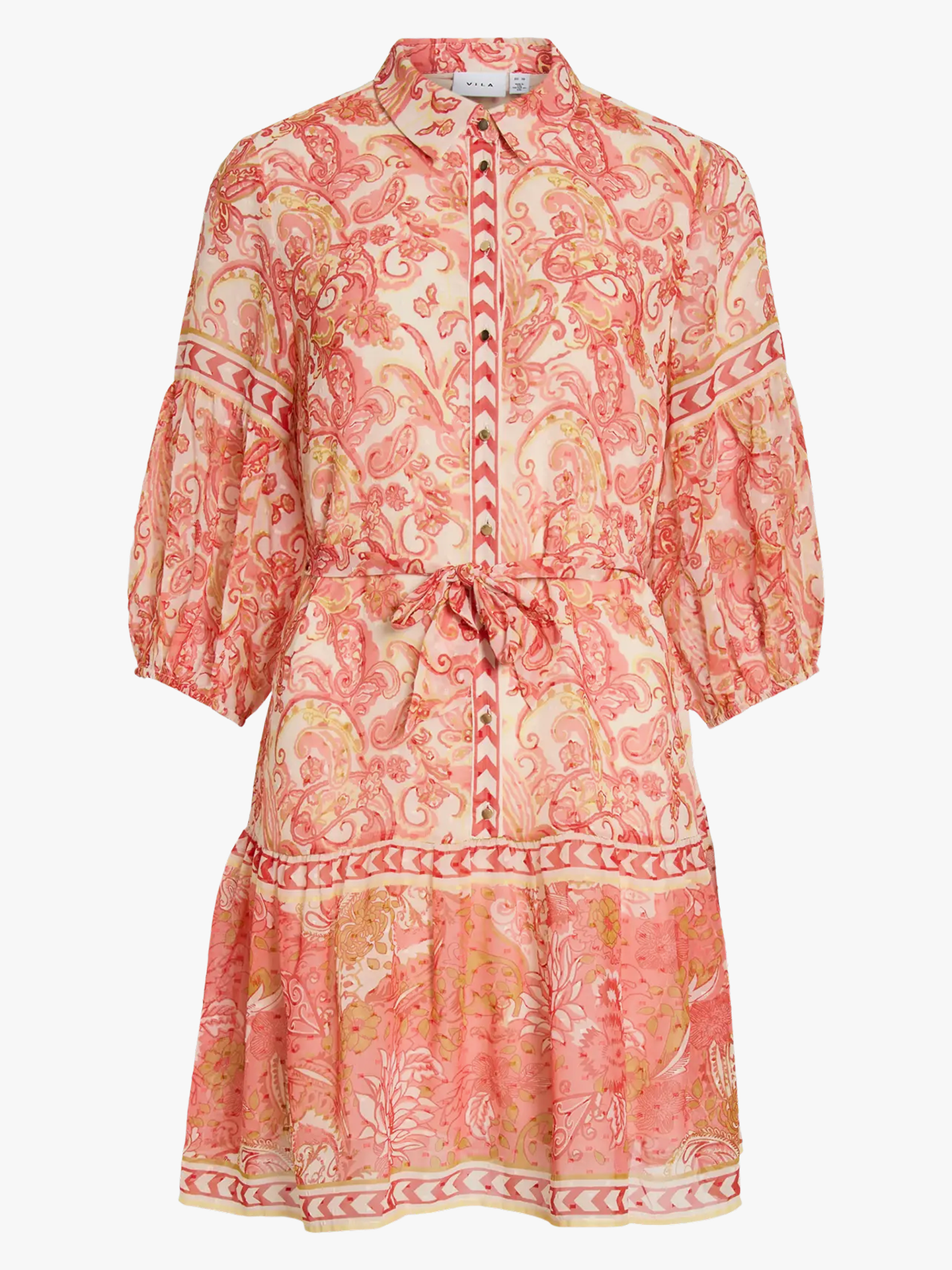 Praya V-Neck Printed Short Dress