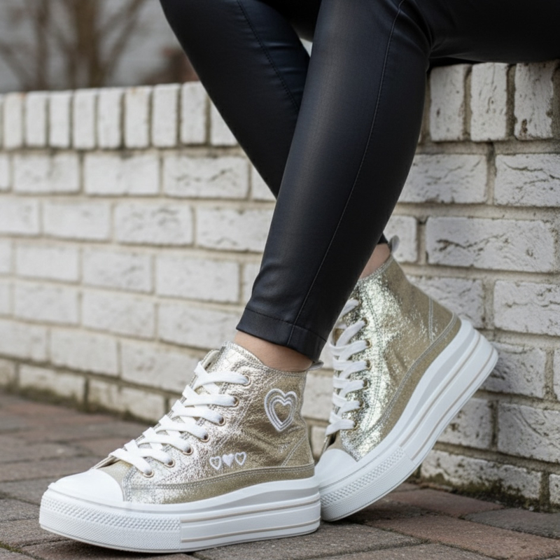 Hearts sneakers - Goud