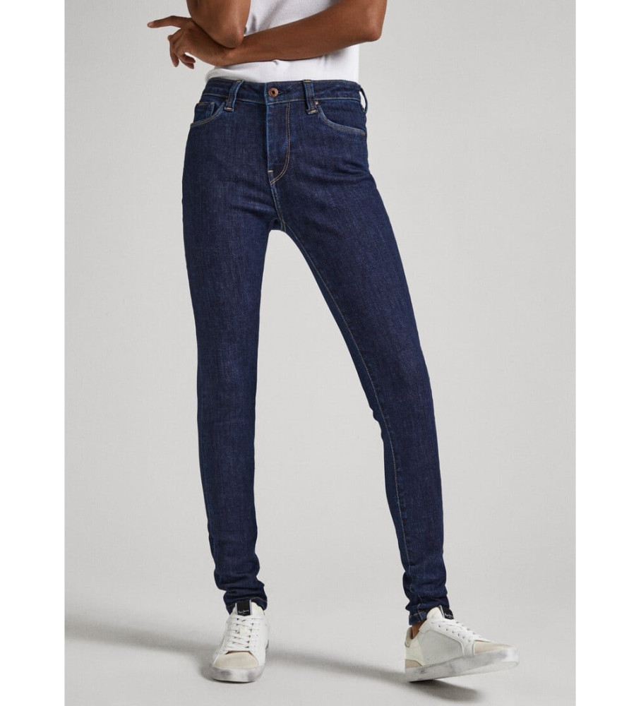 Calça jeans skinny de cintura alta Pepe Jeans, azul marinho.