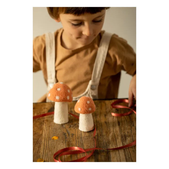 Muskhane Champignon Dotty décoratif en feutre | Rose Litchi