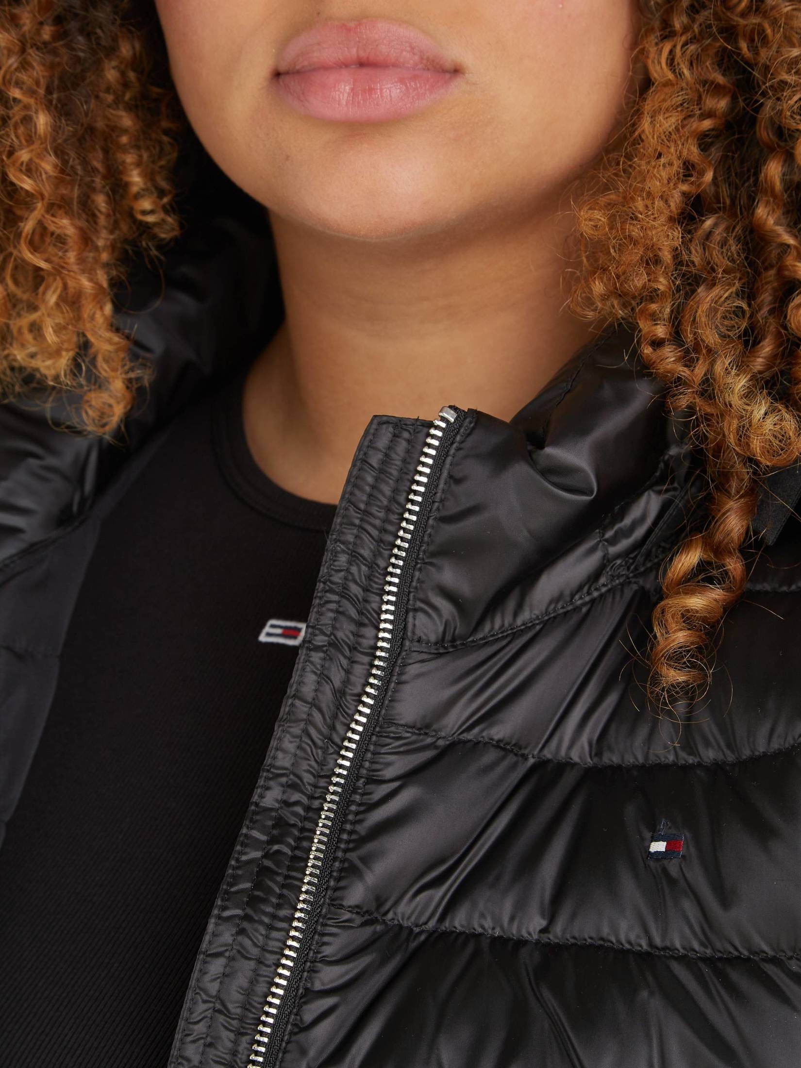 Tommy Hilfiger| Damen Daunenweste mit Kapuze CRV FEMININE LW DOWN VEST - Plus Size
