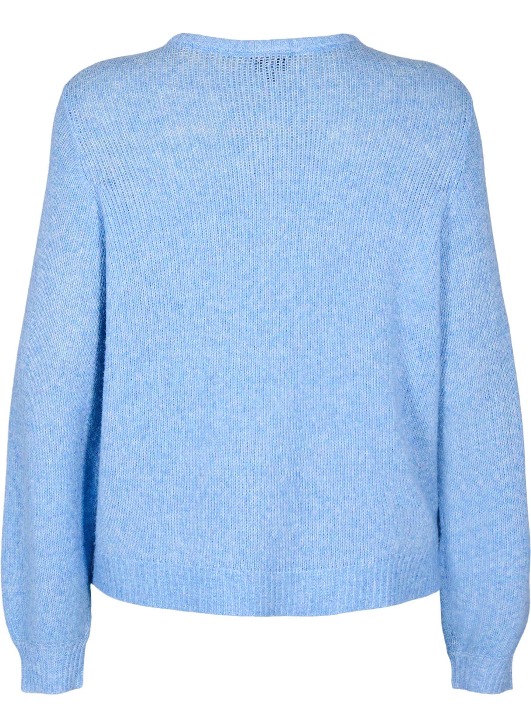 Strikcardigan med uld og knapper
