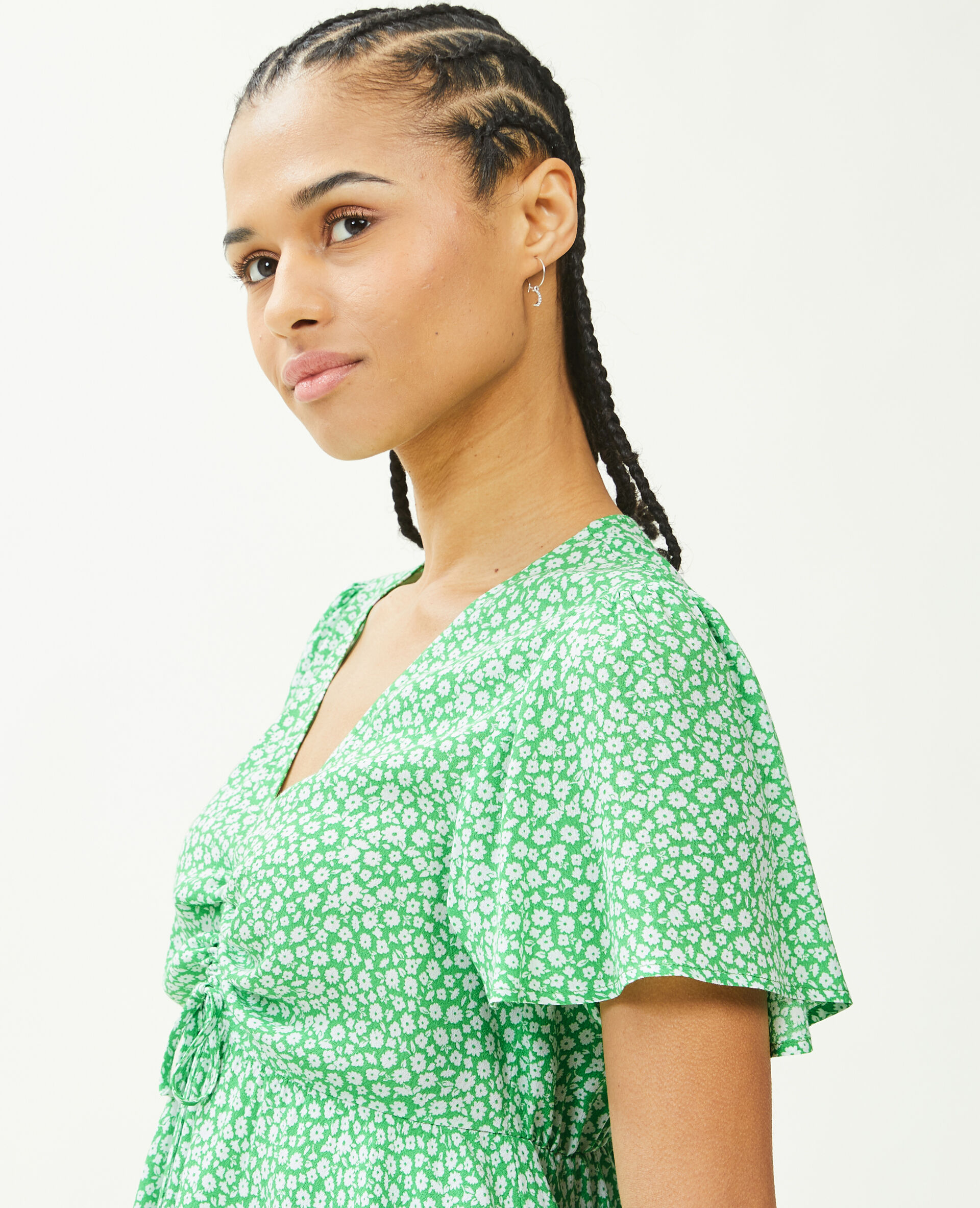 Top en tissu fluide - Noir