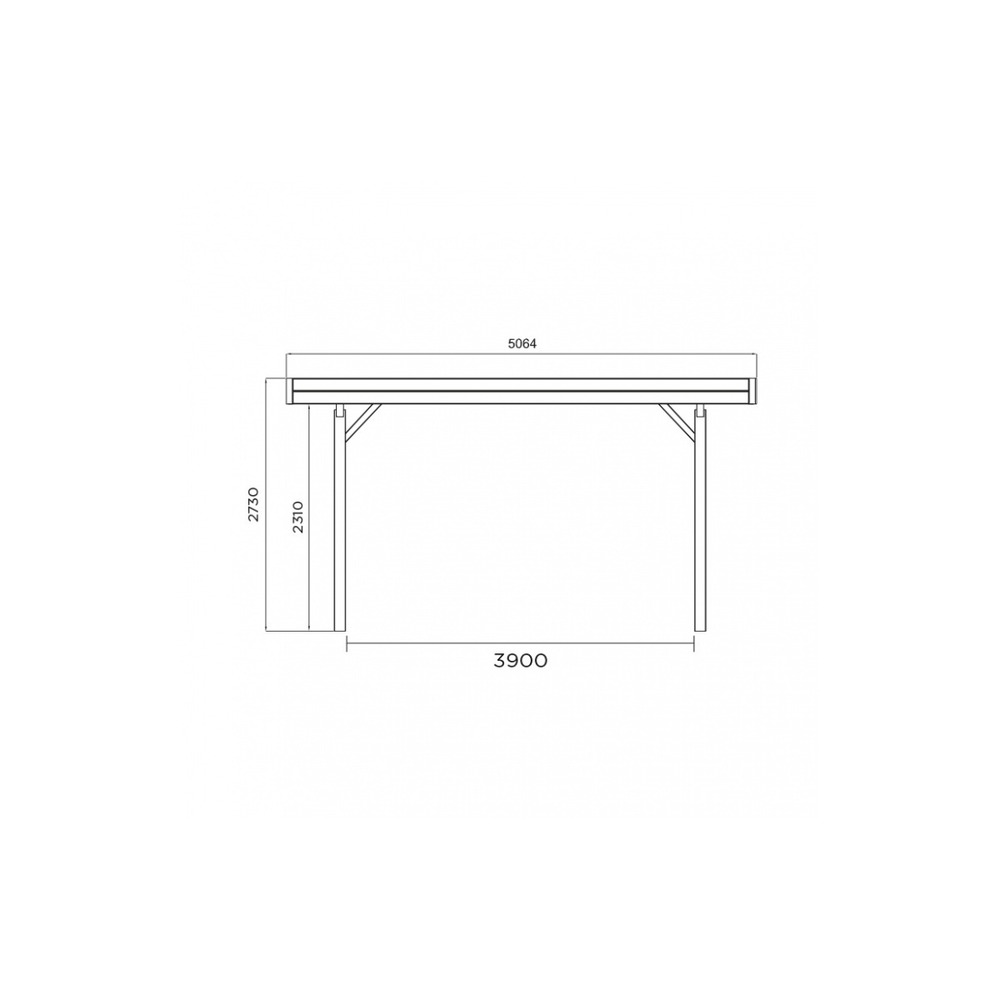 Carport superia base 500x500cm hauteur 273cm