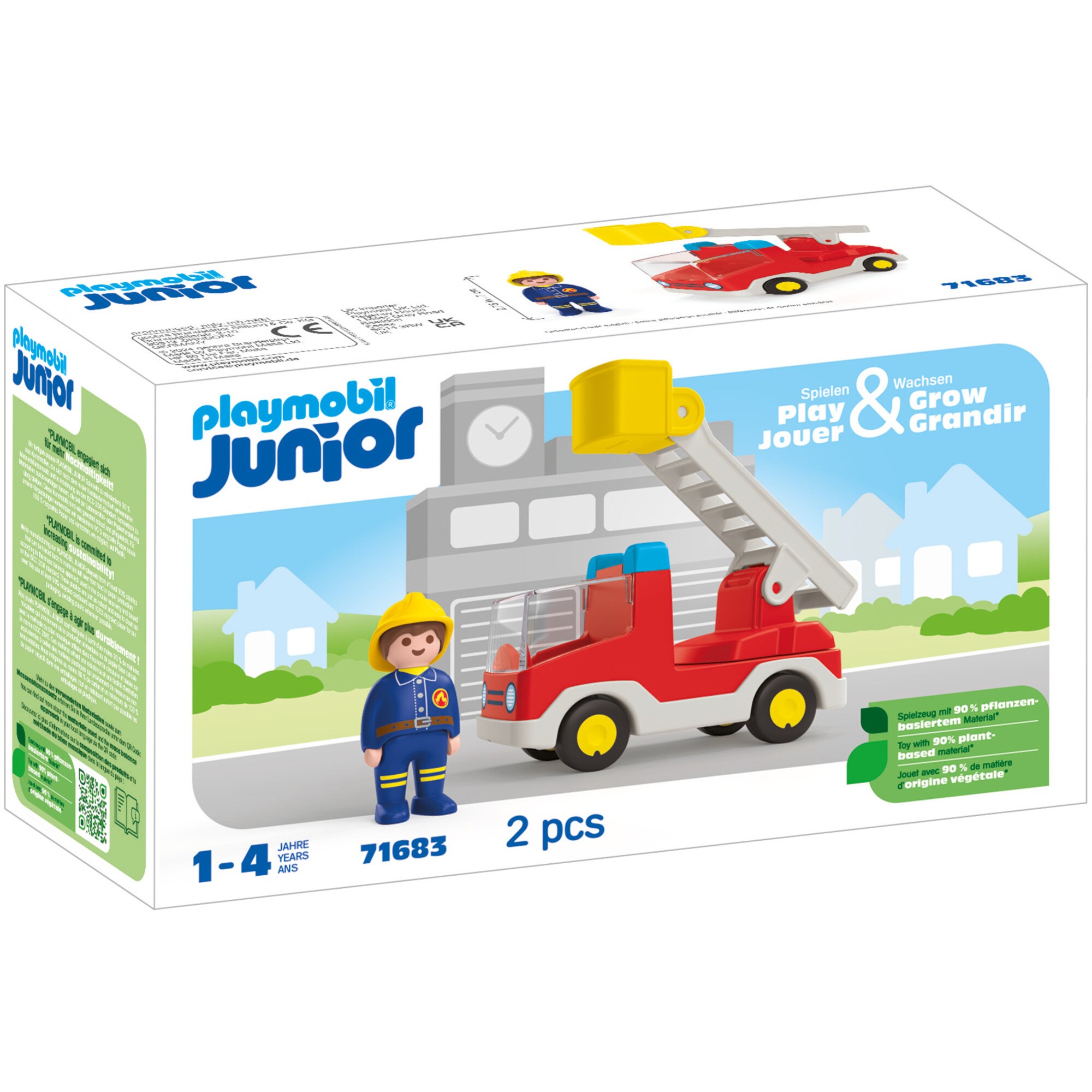 PLAYMOBIL Konstruktionsspielzeug Junior: Feuerwehrleiterfahrzeug