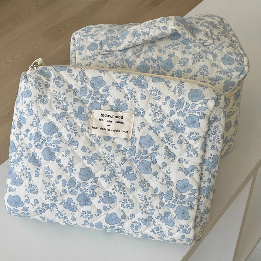 ZenlyHabit - Bloemen stoffen tas / make-uptas / clutch